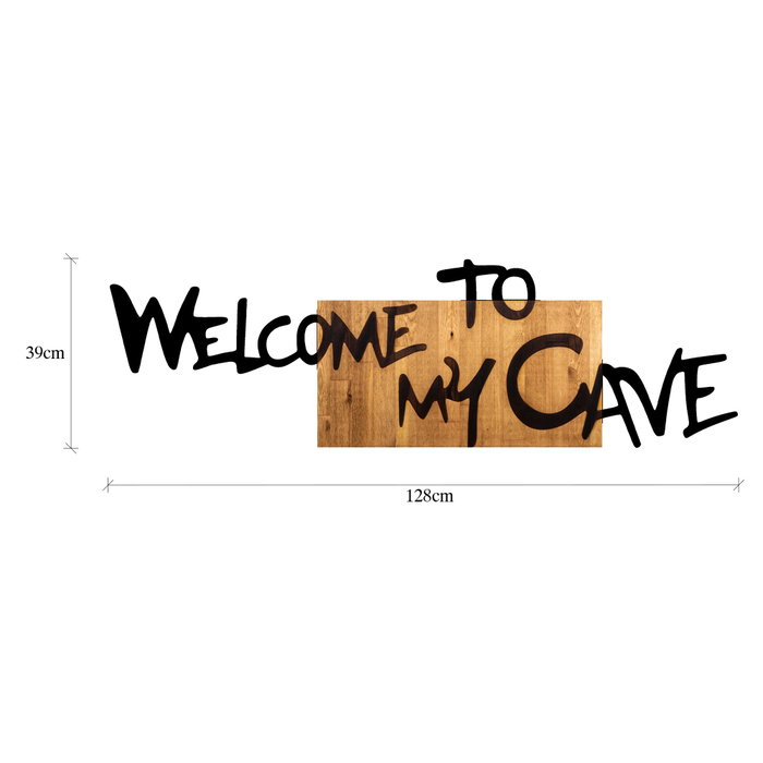 Wallity Welcome To My Cave - Escultura de pared en nogal y negro